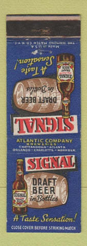 Matchbook Cover - Signal Draft Beer Atlantic Chattanooga Atlanta Norfolk Orlando