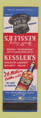 Matchbook Cover - Kessler's Whiskey Lawrenceburg IN WEAR