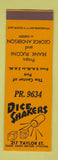 Matchbook Cover - Dice Shakers San Francisco CA Frank Puccini WEAR