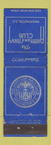 Matchbook Cover - Army and Navy Club Washington DC