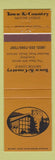 Matchbook Cover - Town & Country Motor Lodge Stowe VT