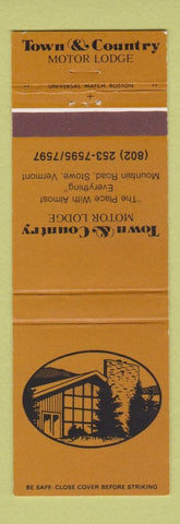 Matchbook Cover - Town & Country Motor Lodge Stowe VT