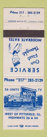Matchbook Cover - Lowry Motel Pittsfield IL