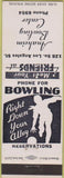 Matchbook Cover - Anaheim Bowling Center CA
