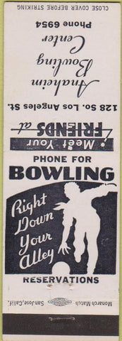 Matchbook Cover - Anaheim Bowling Center CA