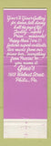 Matchbook Cover - Gino's Philadelphia PA restaurant