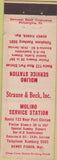 Matchbook Cover - Molina Oil gas  BBQ Port Clinton