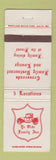 Matchbook Cover - Ye Olde Family Inn Vandalia Tipp City Lewisburg OH WEAR