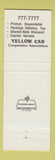 Matchbook Cover - Yellow Cab Taxi bee