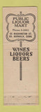Matchbook Cover - Public Liquor Mart South Norwalk CT