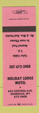 Matchbook Cover - Holiday Lodge Motel Sheridan WY