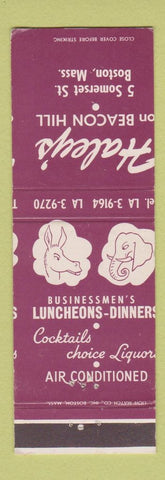 Matchbook Cover - Haley's Restaurant Boston MA MISCUT