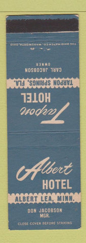 Matchbook Cover - Albert Hotel Albert Lea MN Tarpon Hotel Tarpon Springs FL