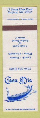 Matchbook Cover - Casa Mia Bedford NH restaurant