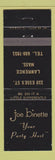 Matchbook Cover - Joe Binette Lawrence MA bar?