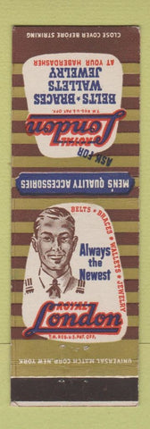 Matchbook Cover - Royal London Men's Belts Wallets Jewelry