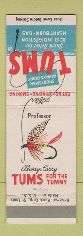 Matchbook Cover - Tums Antacid Fly Fishing Professor