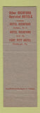 Matchbook Cover - Hotel Richford Rochester NY