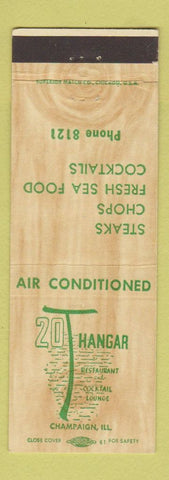Matchbook Cover - 20 Hangar Restaurant Champaign IL