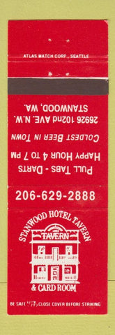 Matchbook Cover - Stanwood Hotel Tavern Card Room Stanwood WA
