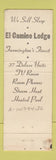 Matchbook Cover - El Camino Lodge Restaurant Farmington NM WEAR