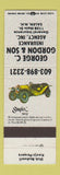 Matchbook Cover - George Gordon Insurance Salem NH