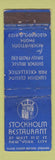 Matchbook Cover - Stockholm Restaurant New York City Swedish FEDERA LONG WORN