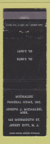 Matchbook Cover - Michalski Funeral Home Jersey City NJ