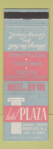 Matchbook Cover - Hotel Plaza Jersey City NJ