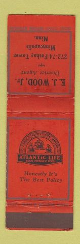 Matchbook Cover - EJ Wood Atlantic Life Insurance Minneapolis MN WEAR
