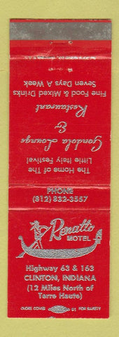 Matchbook Cover - Renatto Motel Clinton IN