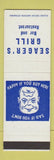 Matchbook Cover - Seager's Grill Bar Restaurant SAMPLE