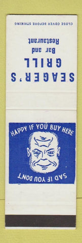 Matchbook Cover - Seager's Grill Bar Restaurant SAMPLE