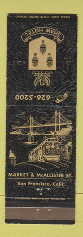 Matchbook Cover - Shaw Hotel San Francisco CA
