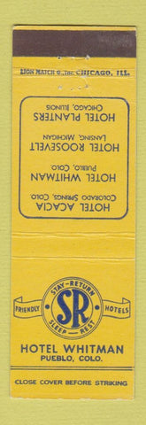 Matchbook Cover - Hotel Whitman Pueblo Colorado