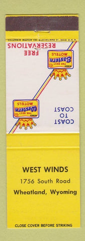 Matchbook Cover - Best Western West Winds Wheatland WY