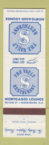 Matchbook Cover - Vault Restaurant Manchester NH