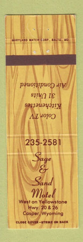 Matchbook Cover - Sage & Sand Motel Casper WY