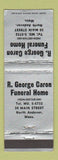 Matchbook Cover - R George Caron Funeral Home North Andover MA WEAR