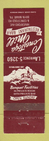 Matchbook Cover - Conestoga Mill Restaurant Bryn Mawr PA