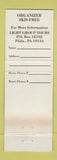Matchbook Cover - Light Group Tours Philadelphia PA BLACK WEAR
