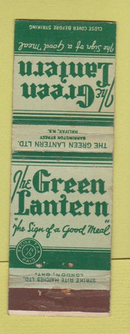 Matchbook Cover - Green Lantern Halifax NS restaurant WEAR