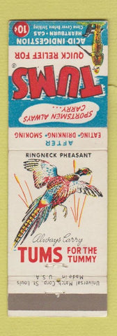 Matchbook Cover - Tums Antacid Ringneck Pheasant