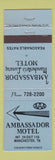 Matchbook Cover - Ambassador Motel Manchester TN