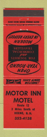 Matchbook Cover - Motor Inn Motel Keene NH