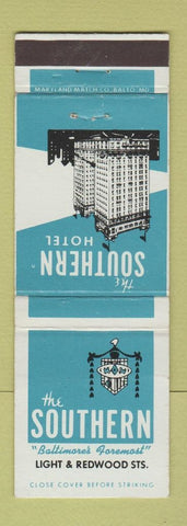 Matchbook Cover - Southern Hotel Baltimore MD