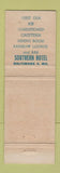 Matchbook Cover - Southern Hotel Baltimore MD