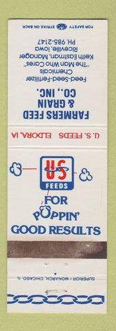 Matchbook Cover - Farmers Feed Grain Riceville IA WORN
