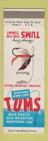 Matchbook Cover - Tums Antacid Fly Fishing Montreal