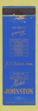 Matchbook Cover - Hotel Johnston Duncannon PA WORN